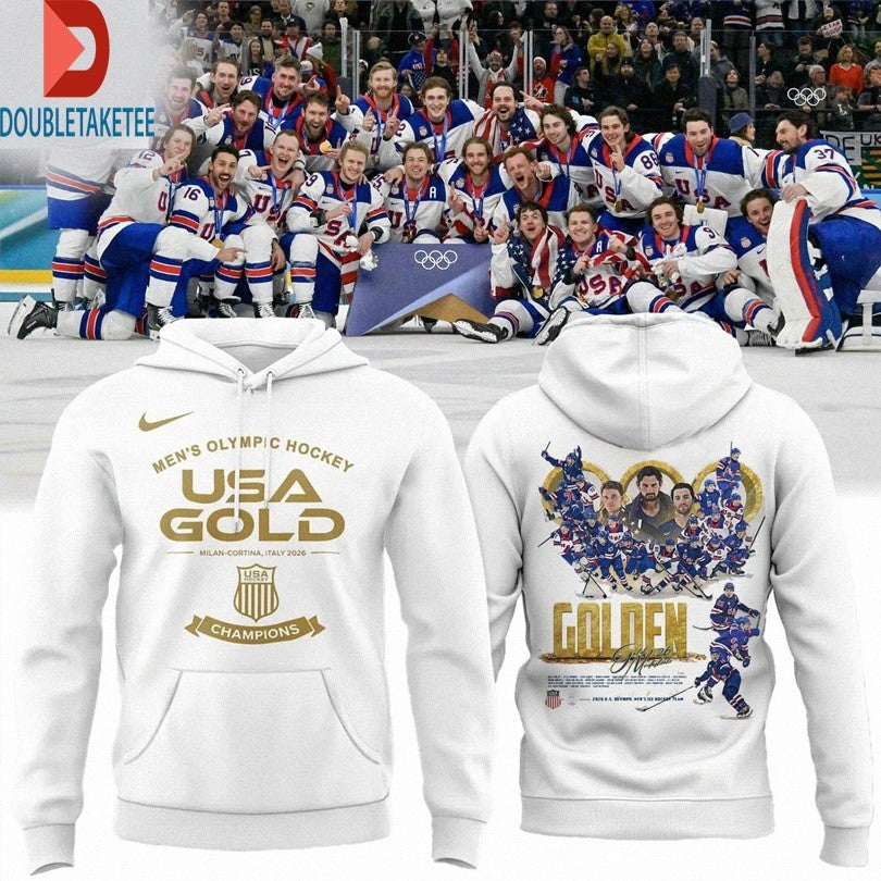Official USA Hockey 2026 Olympic Golden Men’s Team USA Champions Shirts Unisex , , , Long Sleeve Tee