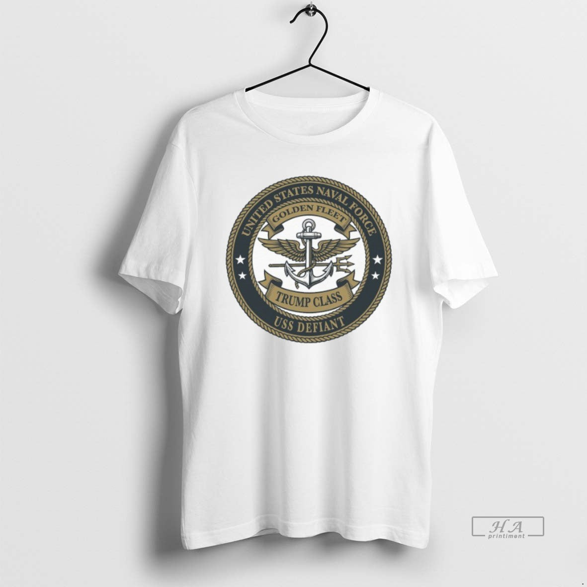 Official United States Naval Force Golden Fleet Trump Class Us Defiant Anchor Wings