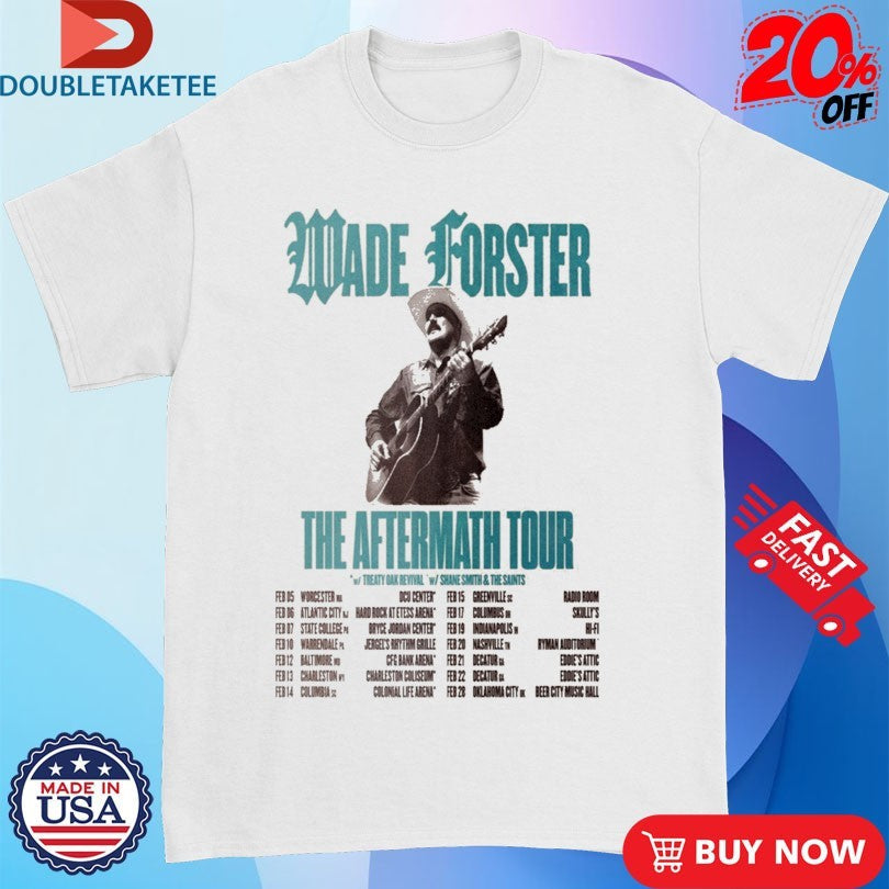 Official Wade Forster The Aftermath Tour 2026 Dates Guitar Shirts Unisex , , , Long Sleeve Tee