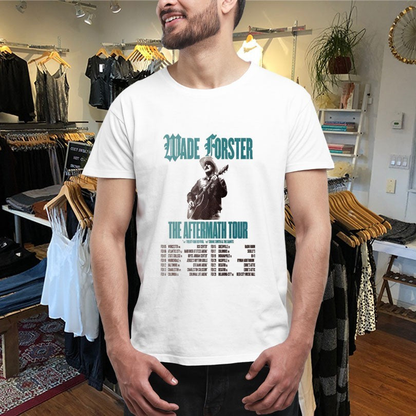 Official Wade Forster The Aftermath Tour 2026 Dates Guitar Shirts Unisex , , , Long Sleeve Tee