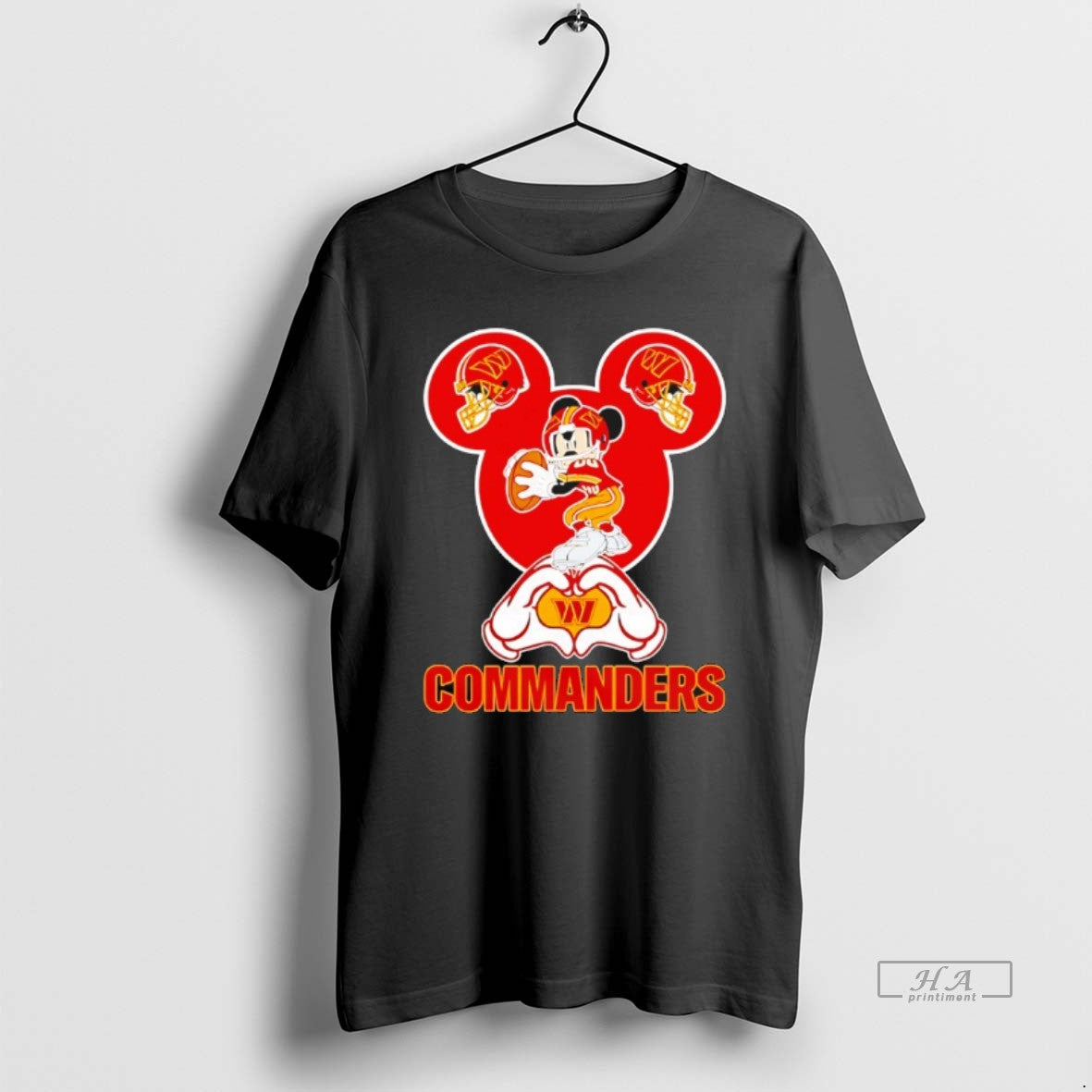 Official Washington Commanders Mickey Mouse Love Heart