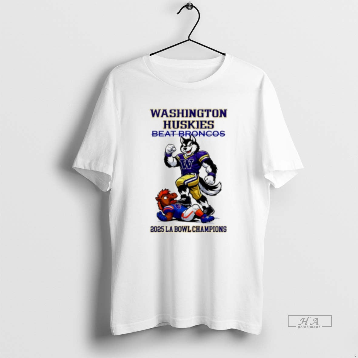Official Washington Huskies 2025 La Bowl Champions Beat Broncos Mascot