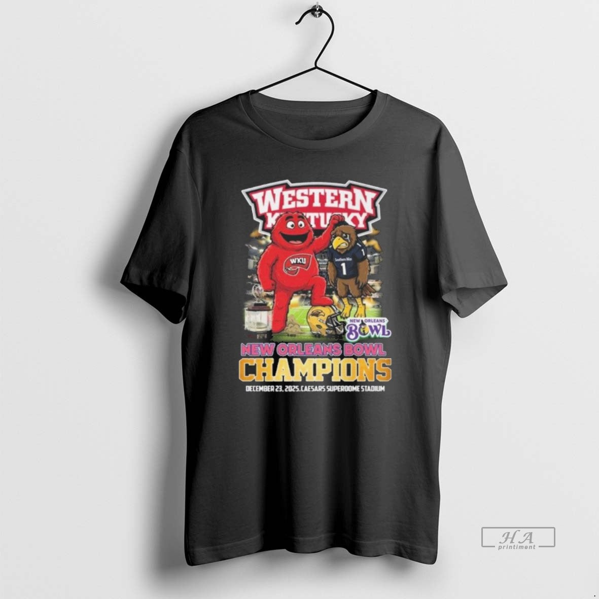 Official Western Kentucky New Orleans Bowl Champions 2025 Mascot Vintage