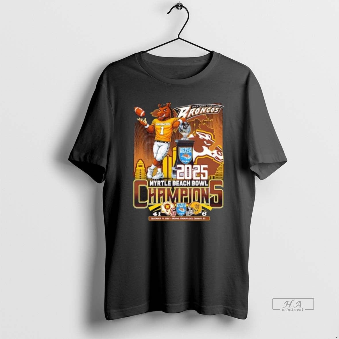 Official Western Michigan Broncos 2025 Myrtle Beach Bowl Champions Skyline