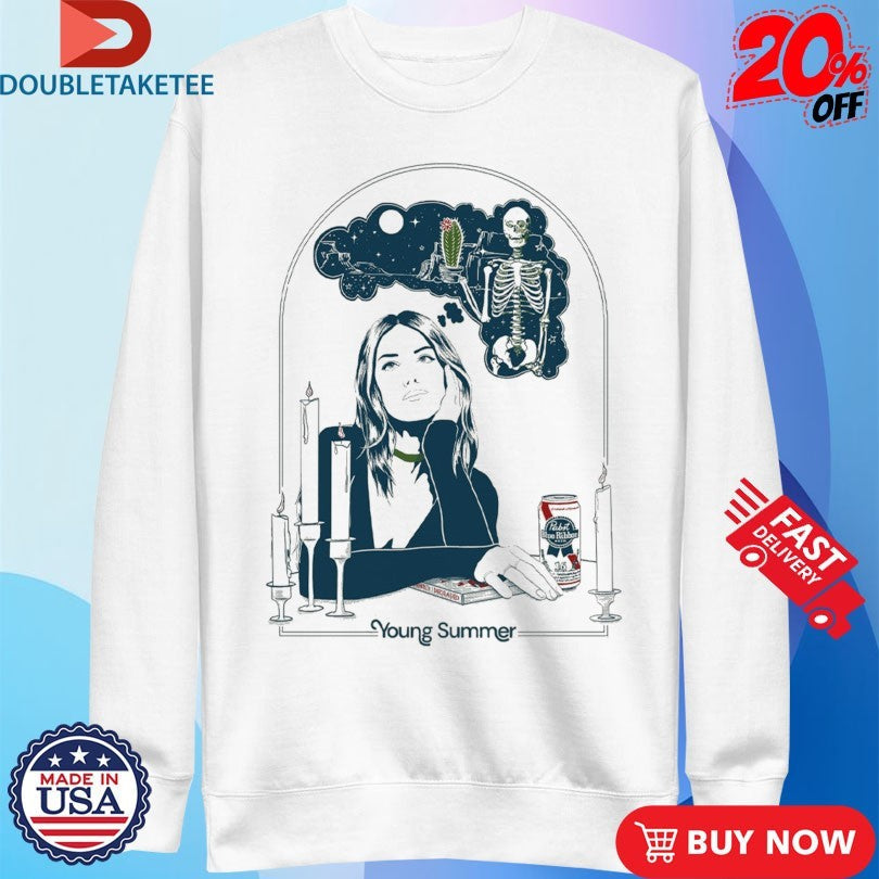 Official Young Summer X Pabst Blue Ribbon Skeleton Shirts Unisex , , , Long Sleeve Tee