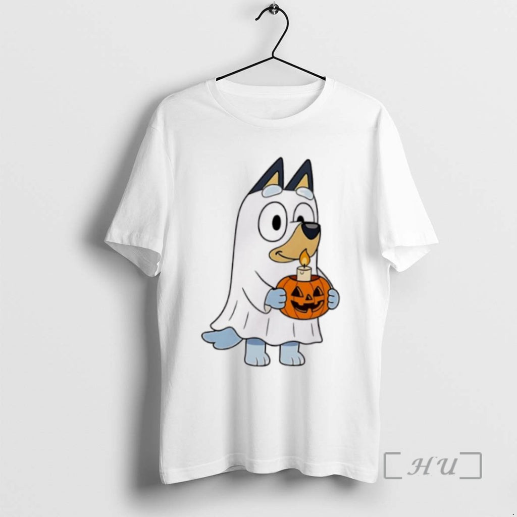 Officials Bluey Halloween Ghost Bluey Pumpkin Cartoon T Shirt Sweater