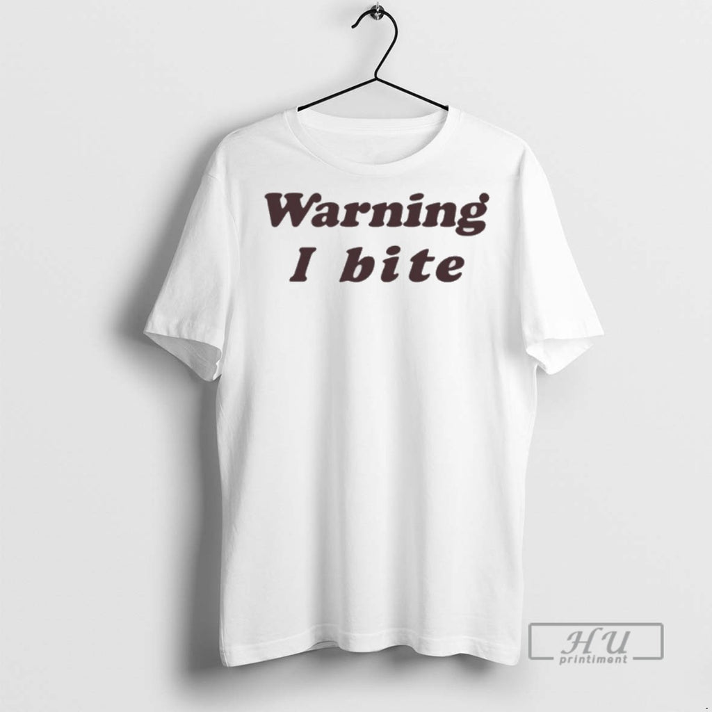 Officials Brooklyn Wearing Warning I Bite T Shirt