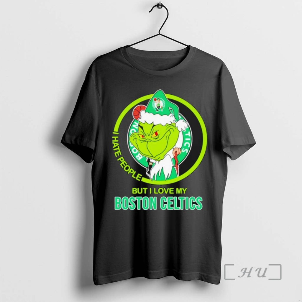 Officials Grinch I Hate People But I Love My Boston Celtics T Shirt Sweater