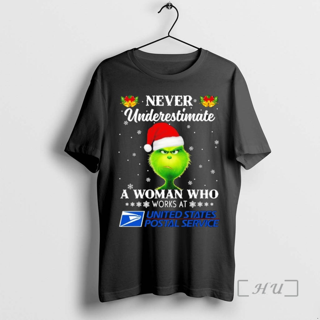 Officials Grinch Never Underestimate A Woman Who Works At Usps T Shirt Sweater