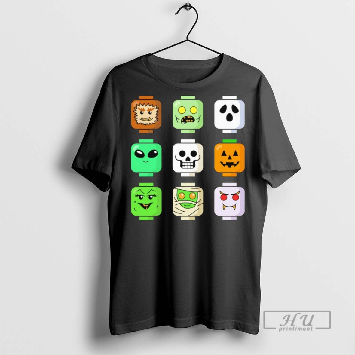 Officials Halloween Zombie Block Heads T Shirts