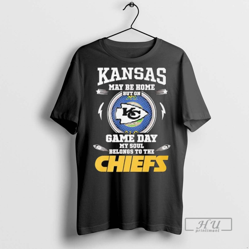 Officials Kansas May Be Home But On Game Day My Soul Belongs To The Kansas Unisex , , , Long Sleeve Tee