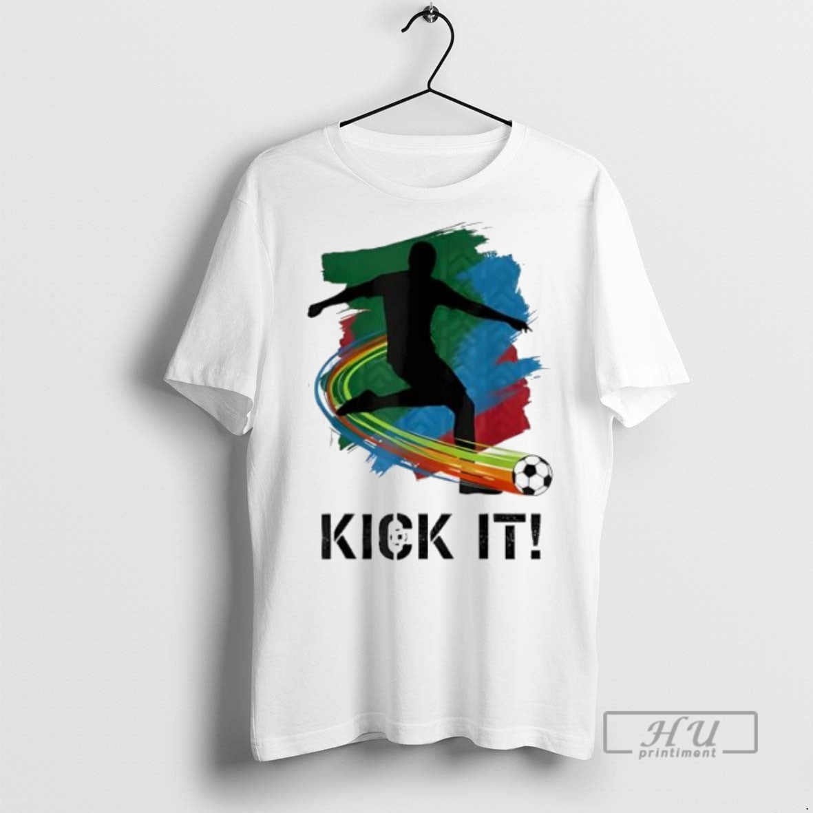 Officials Kick It Soccer Player Silhouette Graphic T Shirt s Unisex , , , Long Sleeve Tee