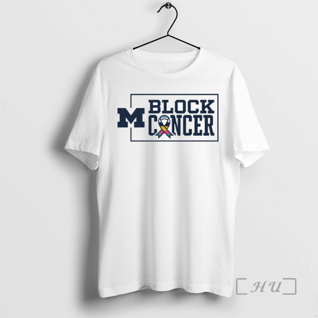 Officials Michigan Wolverines Block Cancer Ribbon T Shirt Sweater