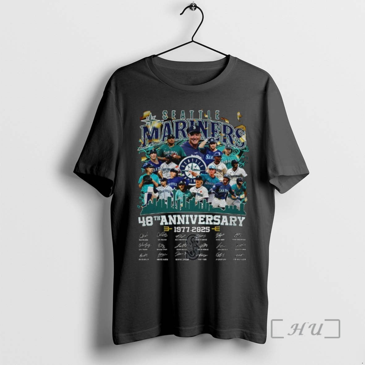 Officials Seattle Mariners 48th Anniversary 1977 2025 Mlb Baseball Signatures T Shirt Sweater