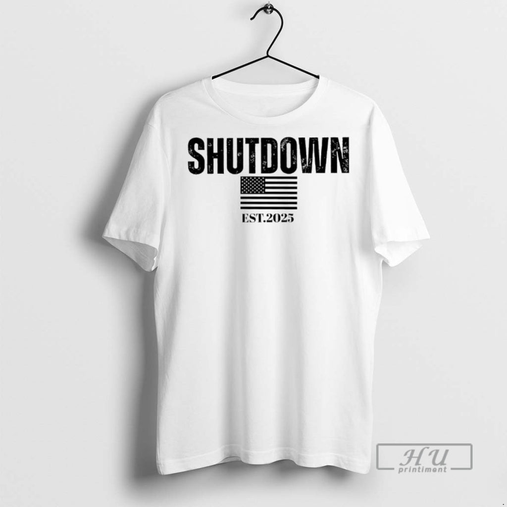 Officials Shutdown 2025 American Flag T Shirt