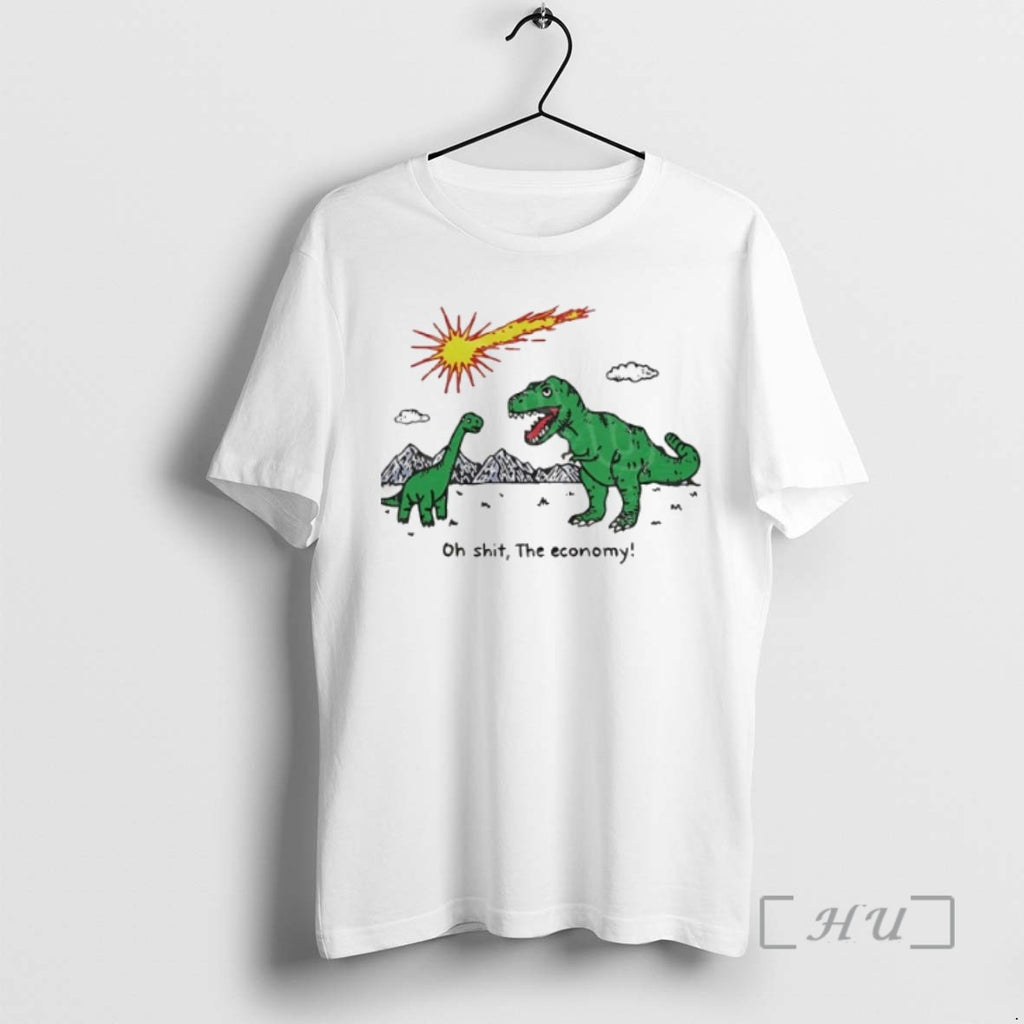 Officials T Rex And Apatosaurus Falling Meteor Oh Shit The Economy T Shirt Sweater
