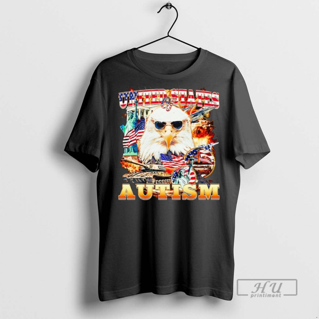 Officials United States Of Autism Eagle T Shirts s Unisex , , , Long Sleeve Tee