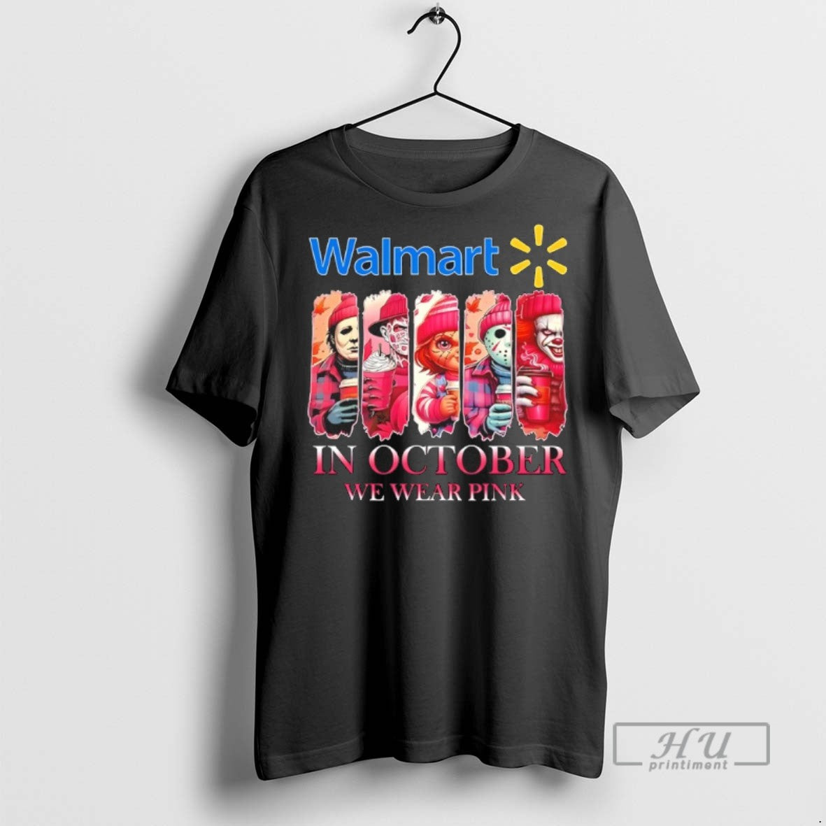 Officials Walmart X Horror Movies Halloween In October We Wear Pink T Shirts