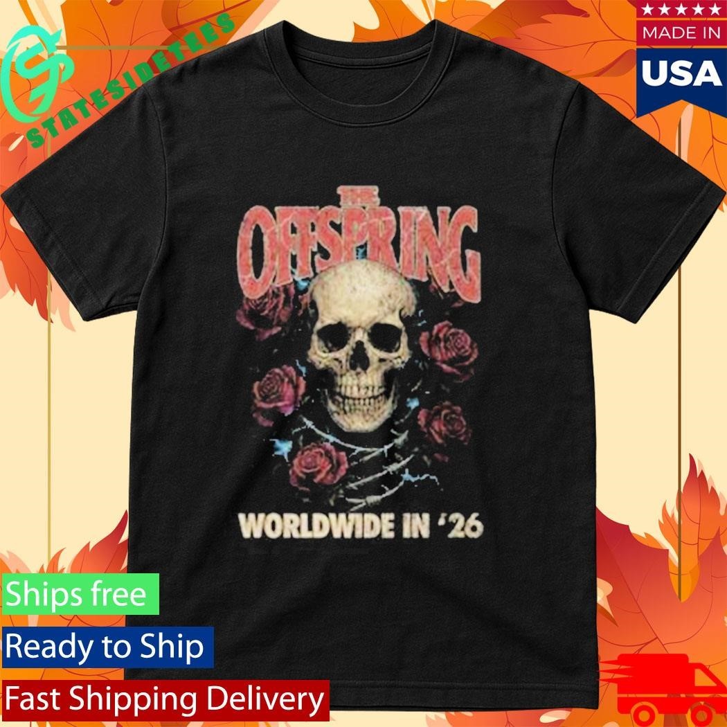 Offspring Rose Skull 2026 Tour Shirt Unisex , , , Long Sleeve Tee