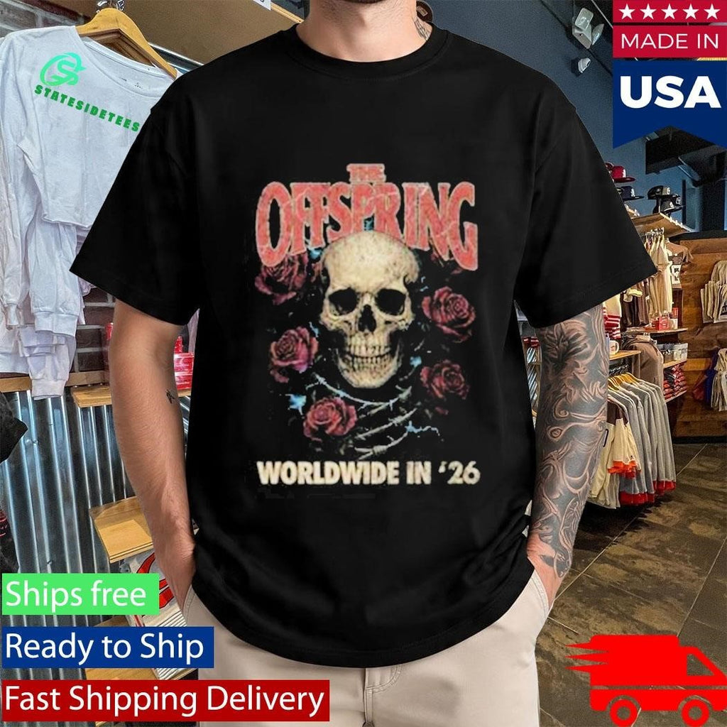 Offspring Rose Skull 2026 Tour Shirt Unisex , , , Long Sleeve Tee