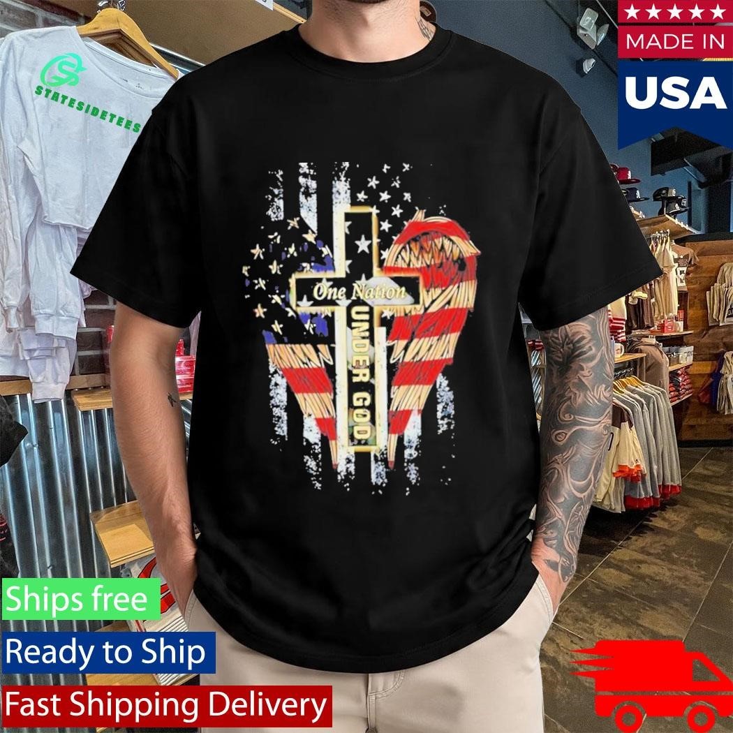 One Nation Under God American Flag Shirt Unisex , , , Long Sleeve Tee