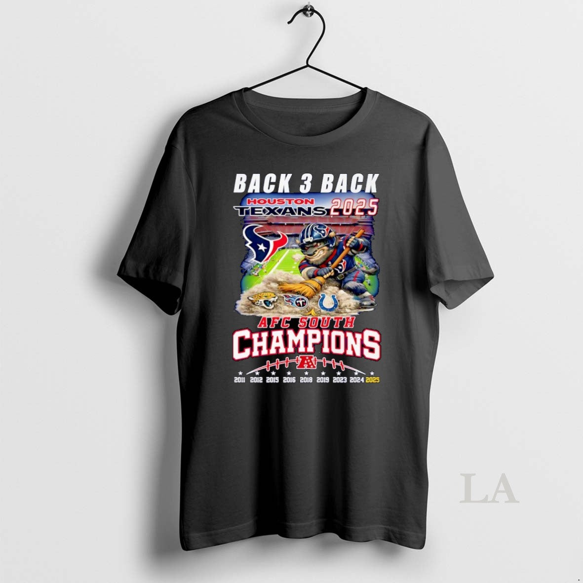 Original Back 3 Back Houston Texans 2025 Afc South Champions Mascot