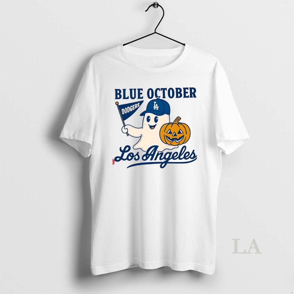 Original Best Blue October Ghost Dodgers Los Angeles Baseball Halloween