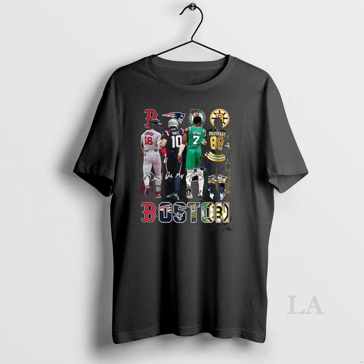 Original Boston Sports Teams Red Sox Patriots Celtics Bruins Logo And Player Signature