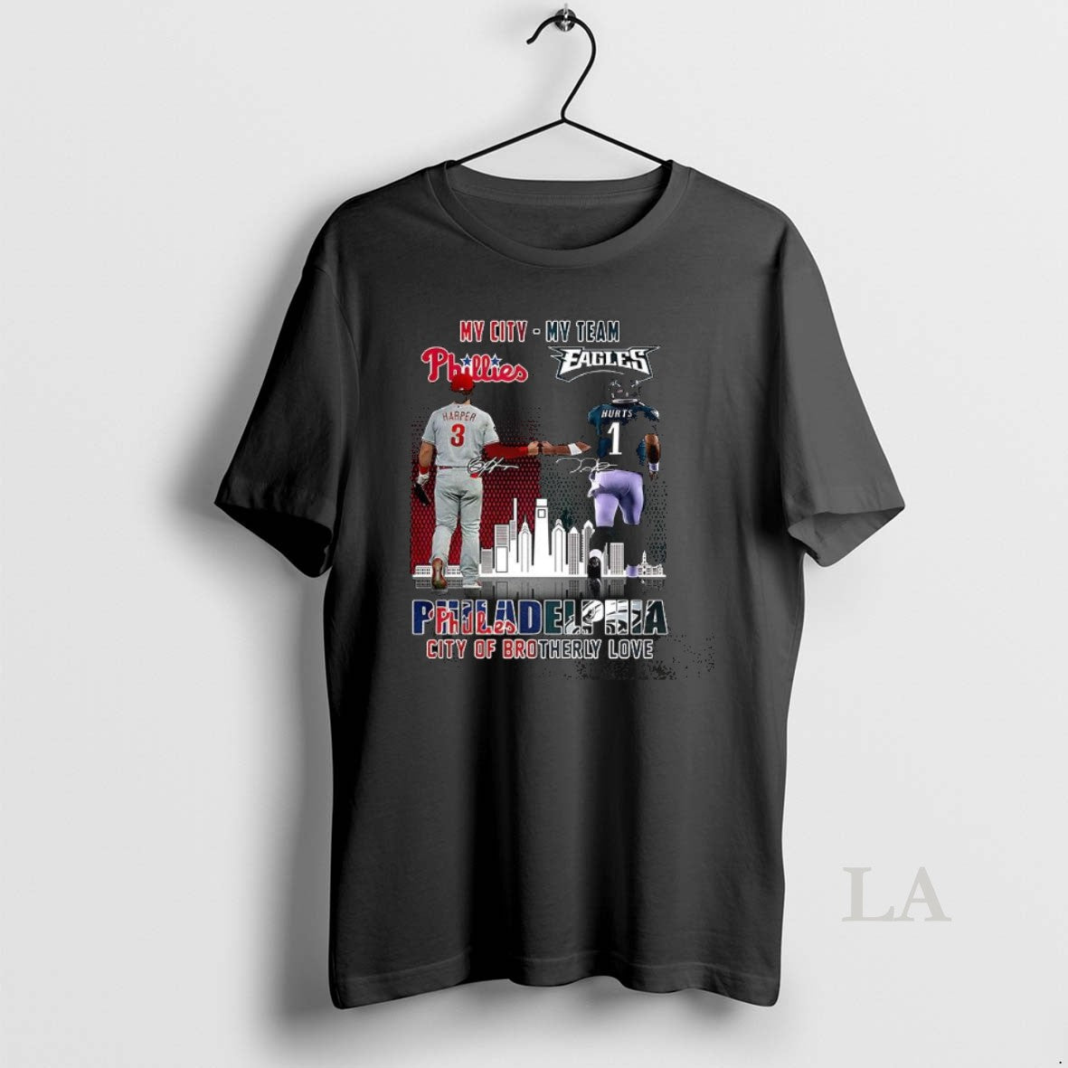Original Bryce Harper And Jalen Hurts Philadelphia City Of Brotherly Love Signature