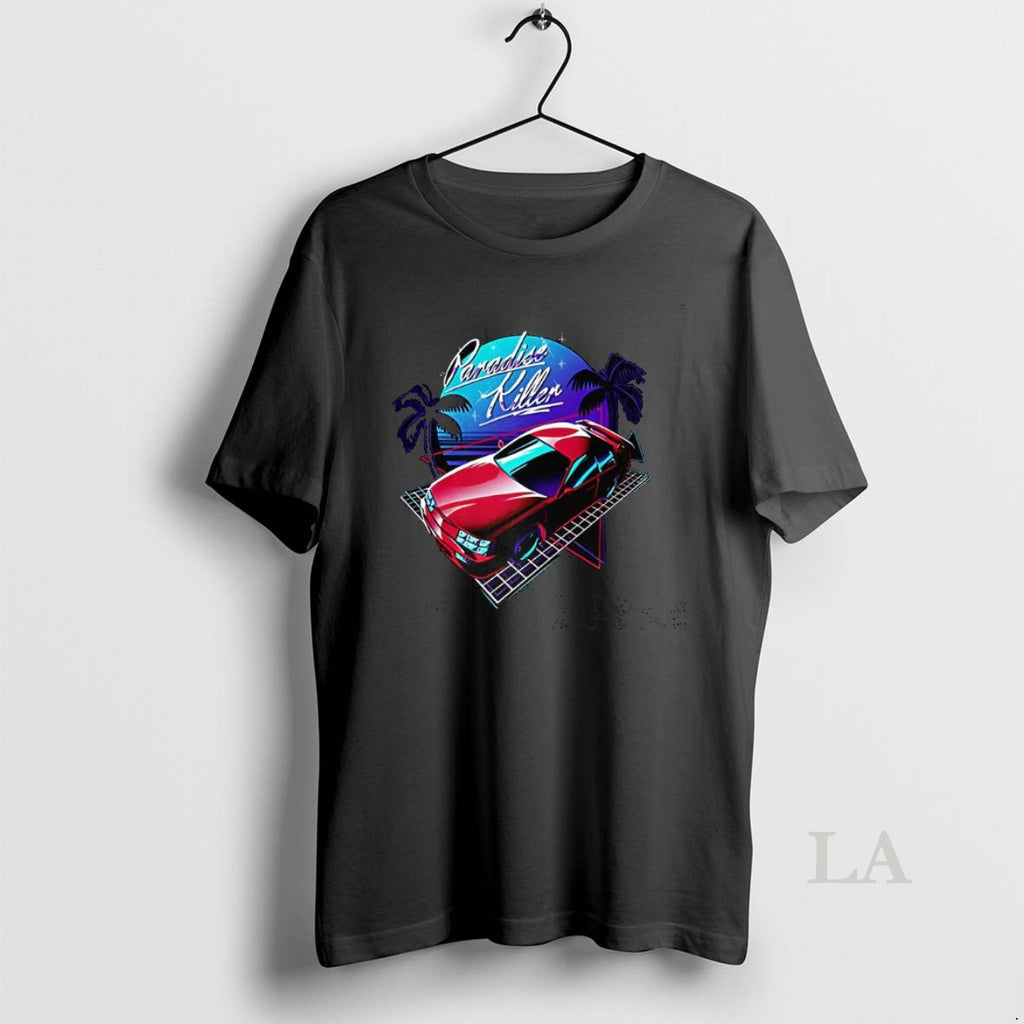 Original Car And Beach Paradise Killer Synthwave Style Vintage