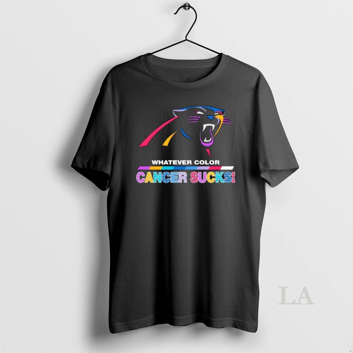 Original Carolina Panthers Football Whatever Color Cancer Sucks Logo Colors