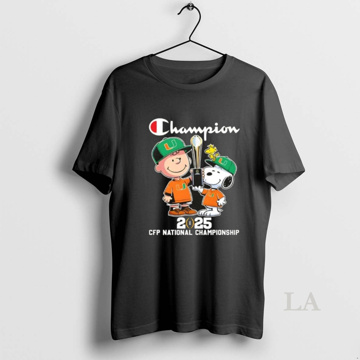 Original Charlie Brown And Snoopy 2025 Cfp National Championship Miami Hurricanes