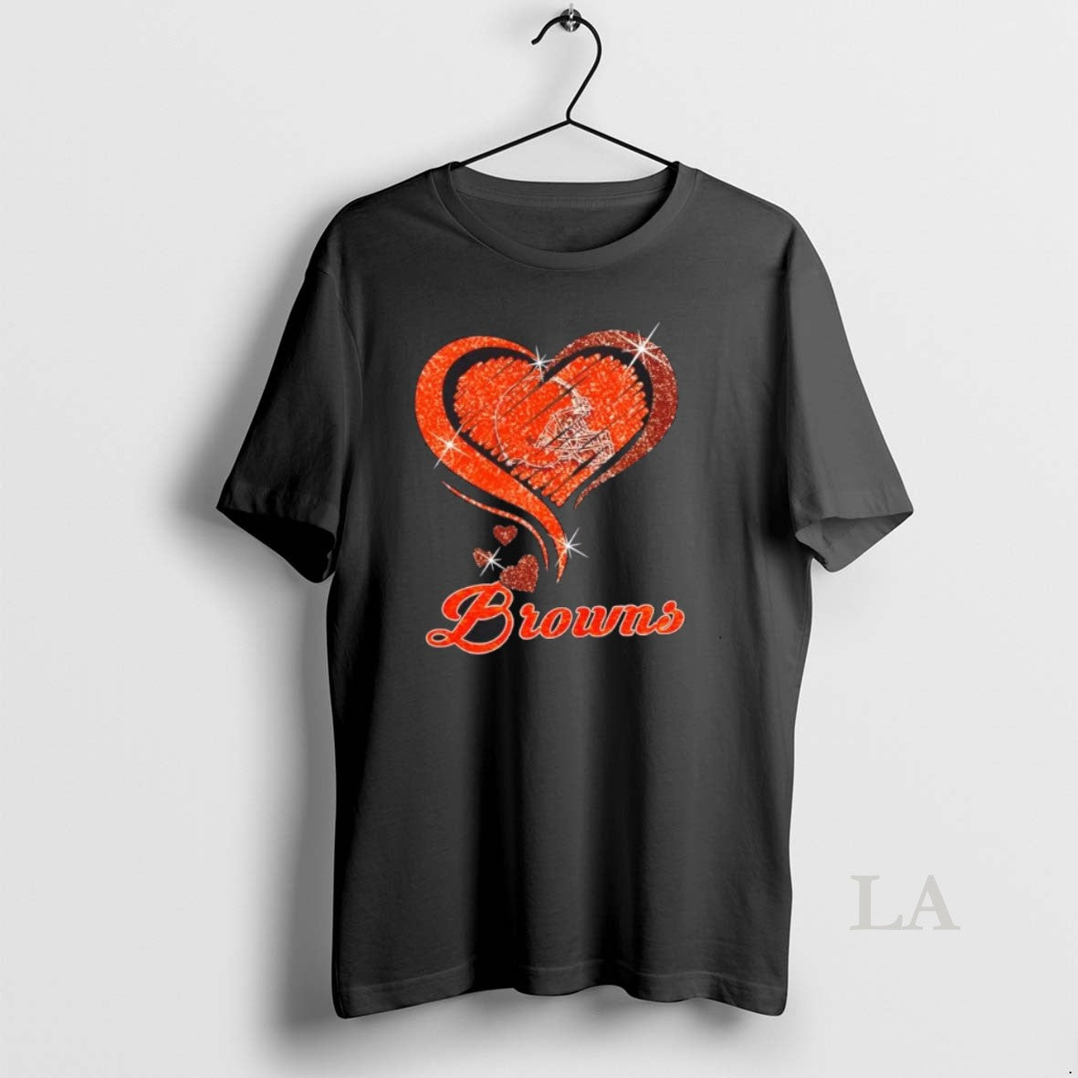 Original Cleveland Browns Football In Glitter Heart Fans