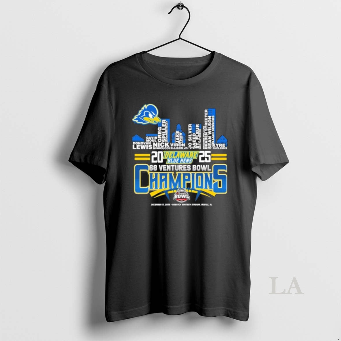 Original Delaware Blue Hens Skyline Players Name 2025 68 Ventures Bowl Champions