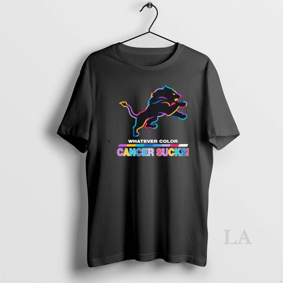 Original Detroit Lions Football Whatever Color Cancer Sucks Logo Colors