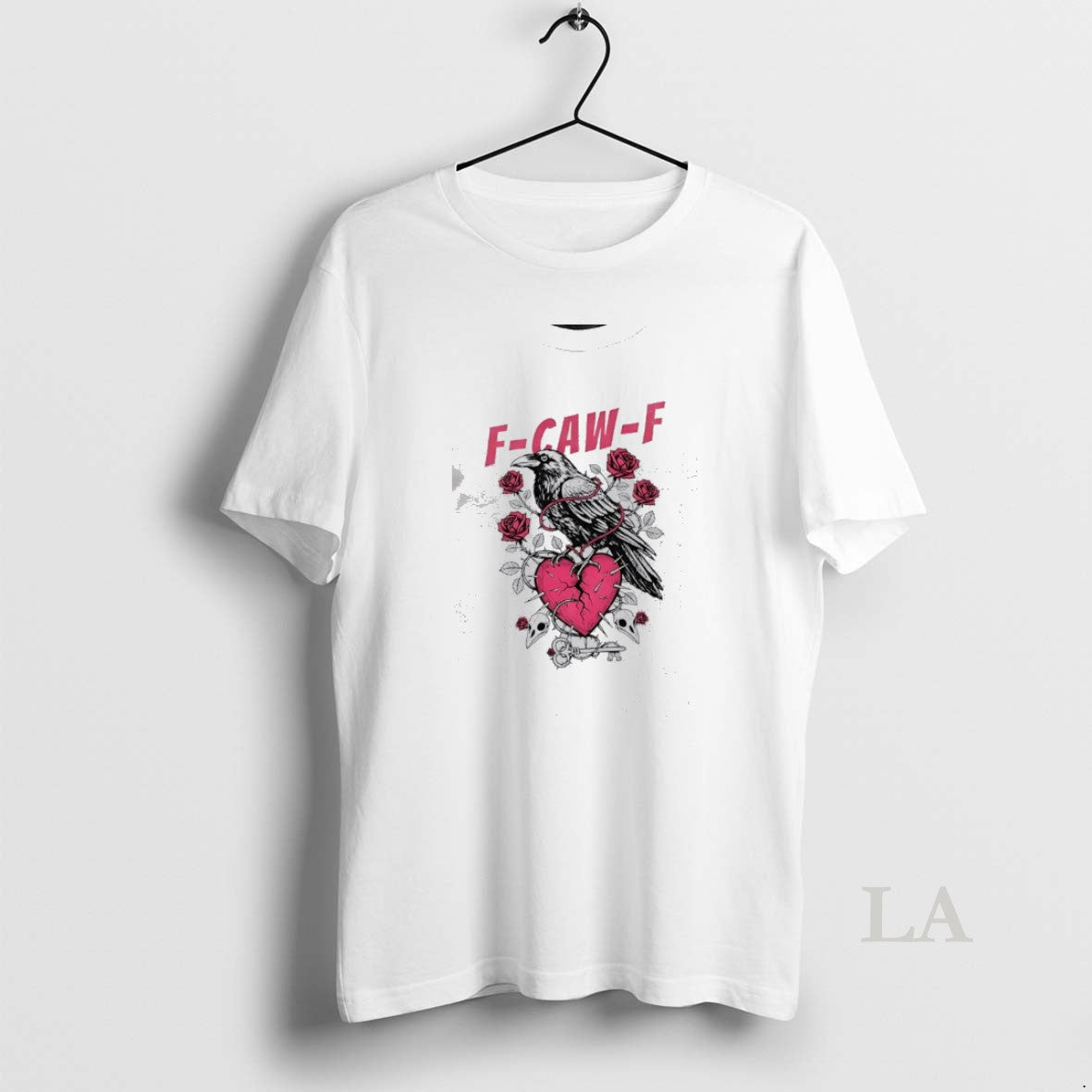 Original F Caw F Raven Crow Heart Rose