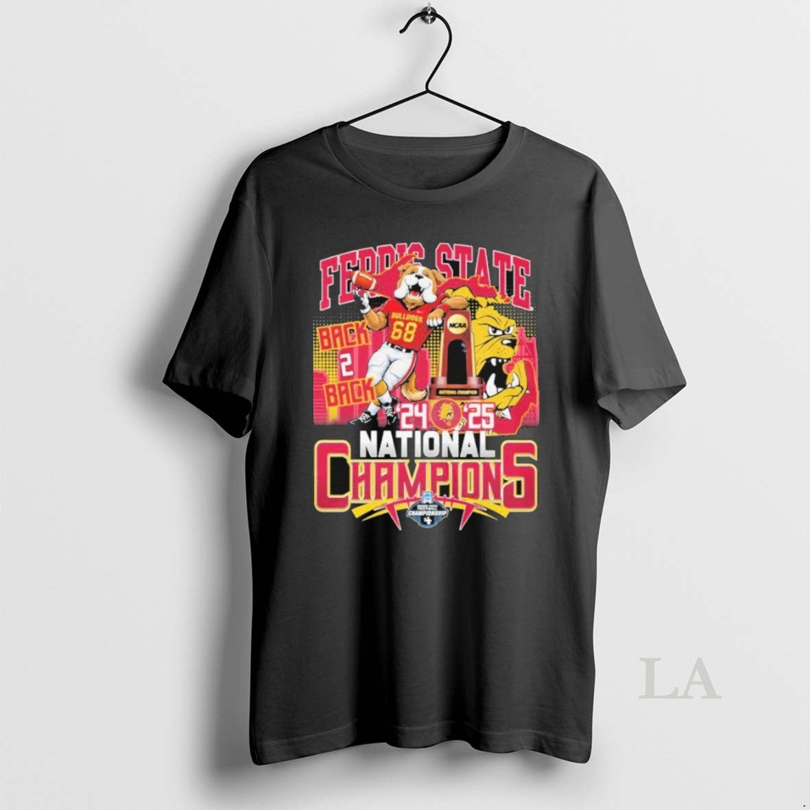 Original Ferris State Bulldogs Back 2 Back National Champions 24 2025 Mascot Trophy
