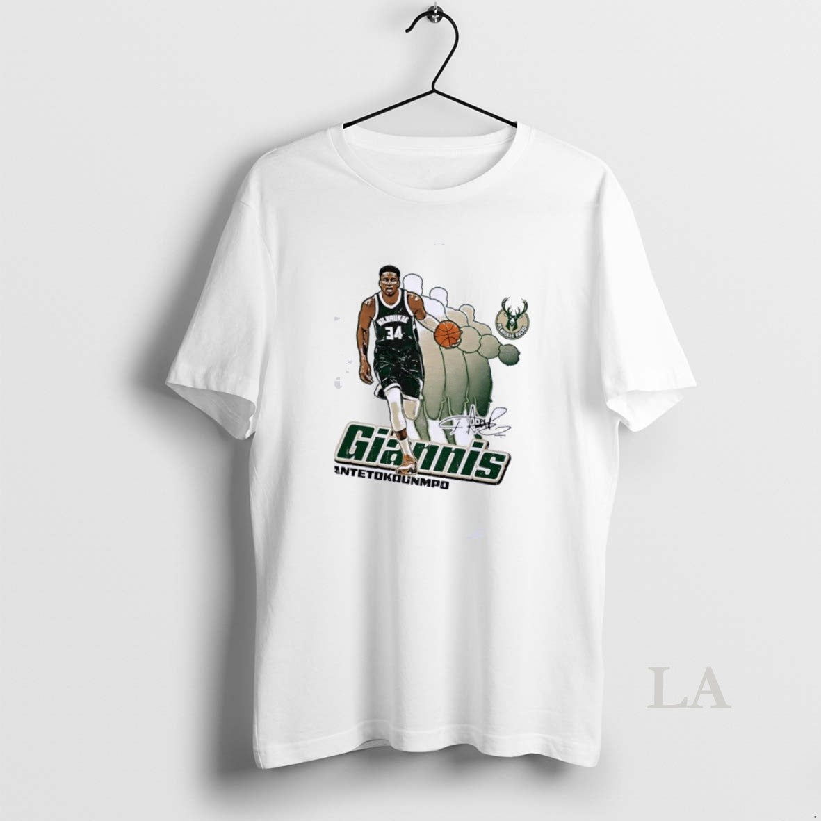 Original Giannis Antetokounmpo 34 Milwaukee Bucks Retro Signature