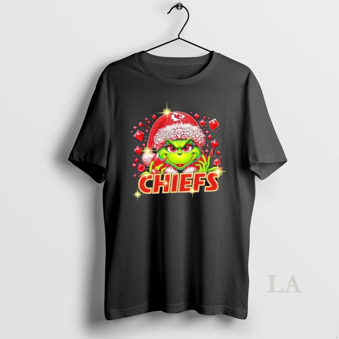 Original Glitter Diamond Grinch Girl X Kansas City Chiefs Football Graphic