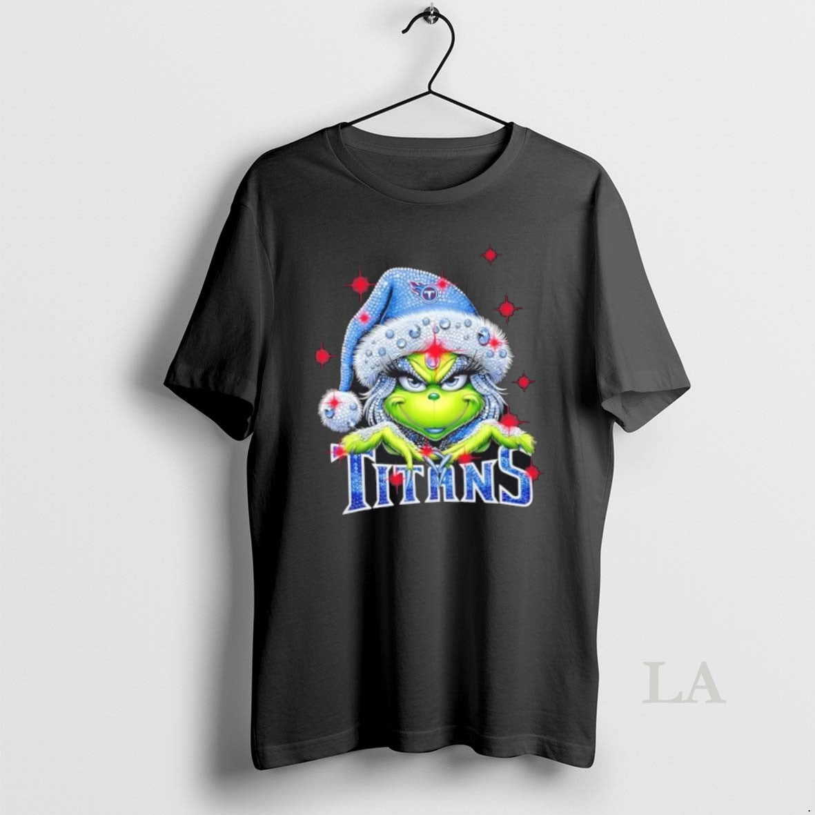 Original Glitter Diamond Grinch Girl X Tennessee Titans Football Graphic