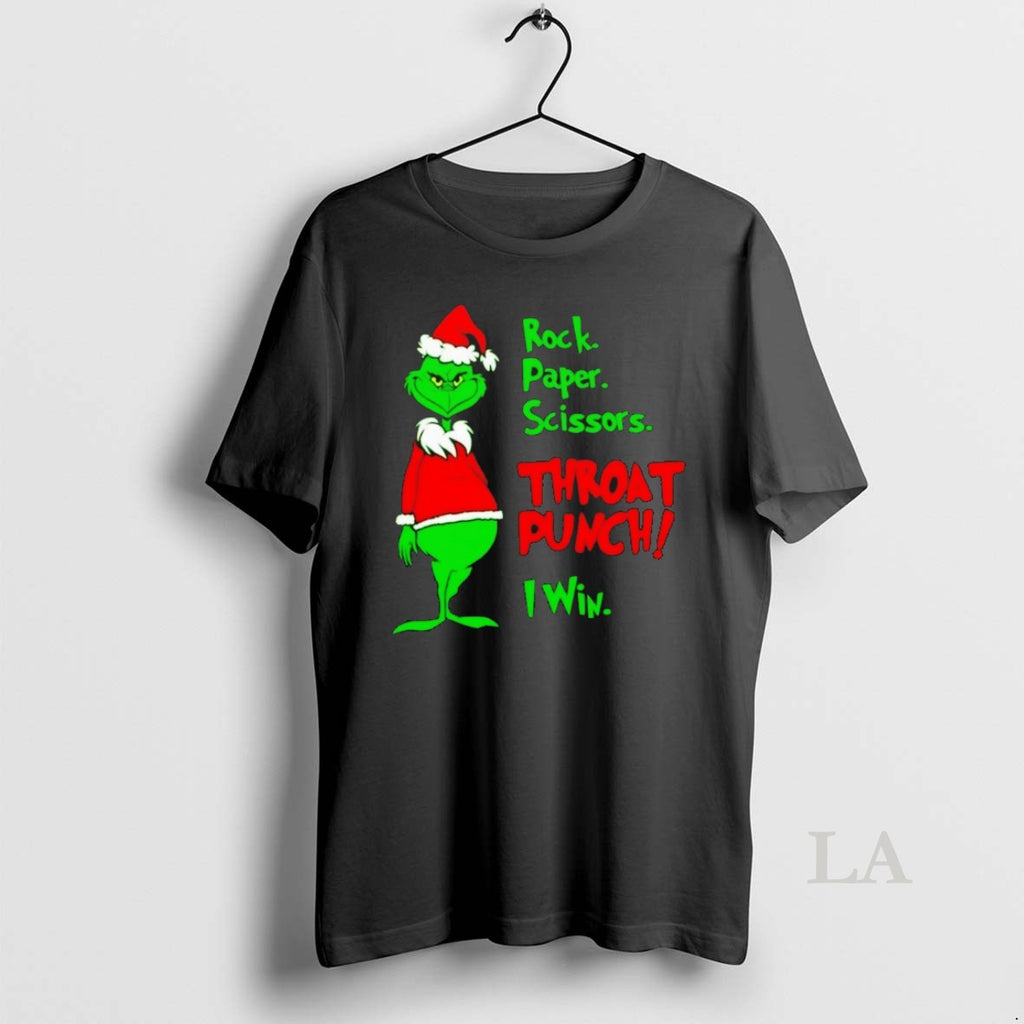 Original Grinch Rock Paper Scissors Throat Punch I Win Christmas