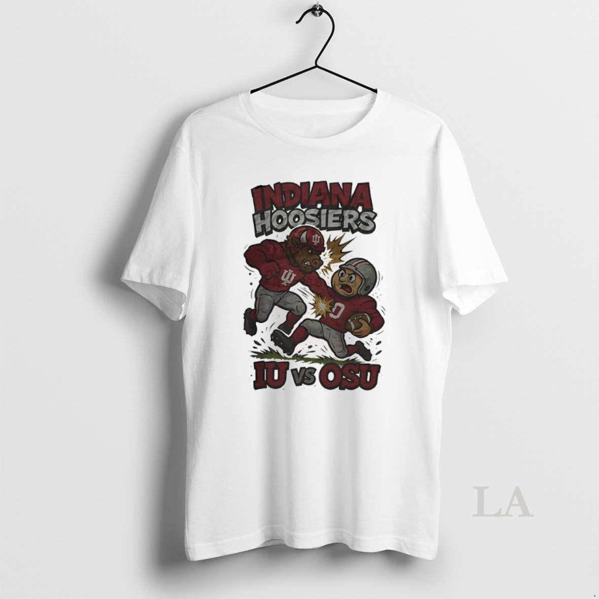 Original Indiana Hoosiers Beat Ohio State Buckeyes Ncaa Football Artwork Mascot Fight Retro