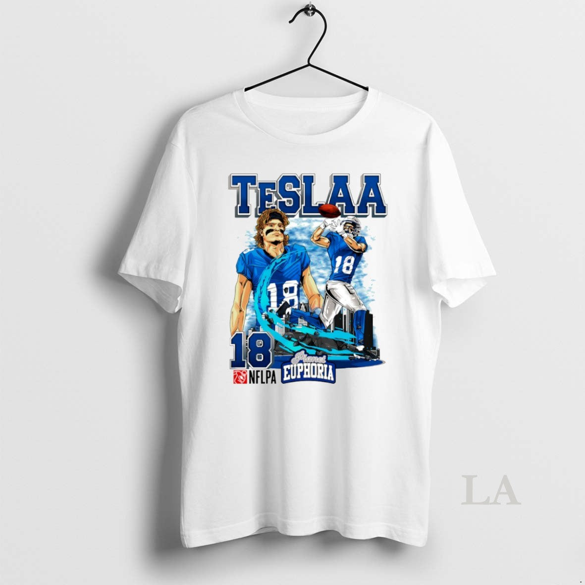 Original Isaac Teslaa 18 Detroit Lions Football Comic Circle