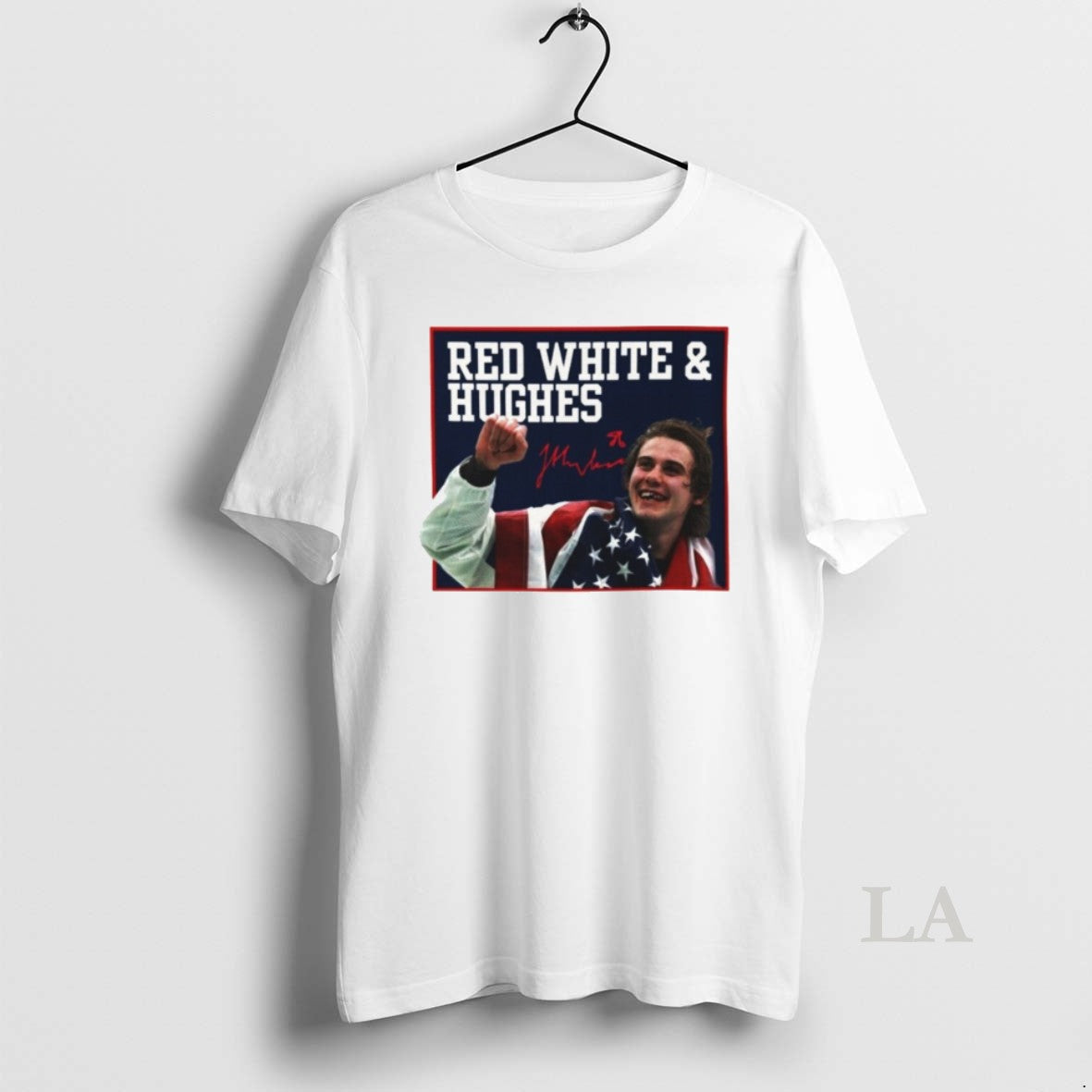 Original Jack Hughes Bloody Blood Sweat And Teeth Red White Hughes