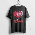 Original Kansas City Chiefs Football In Glitter Heart Fans