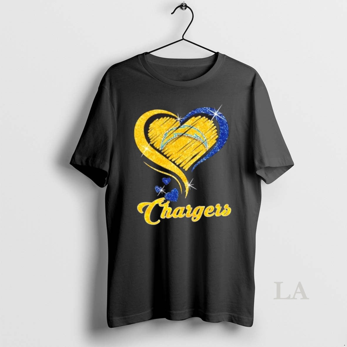 Original Los Angeles Chargers Football In Glitter Heart Fans