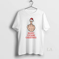 Original Merry Fucking Christmas Middle Finger Unisex , , , Long Sleeve Tee