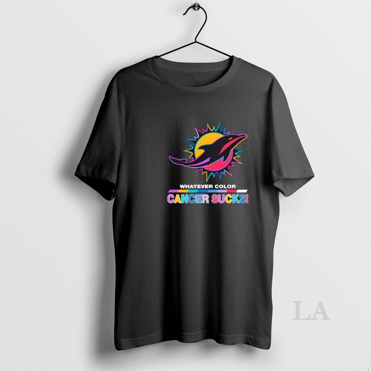 Original Miami Dolphins Football Whatever Color Cancer Sucks Logo Colors