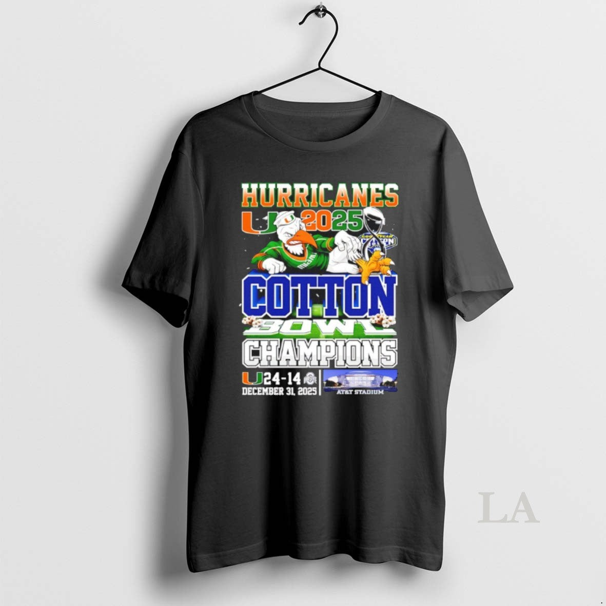 Original Miami Hurricanes 2025 Cotton Bowl Champions Graphic