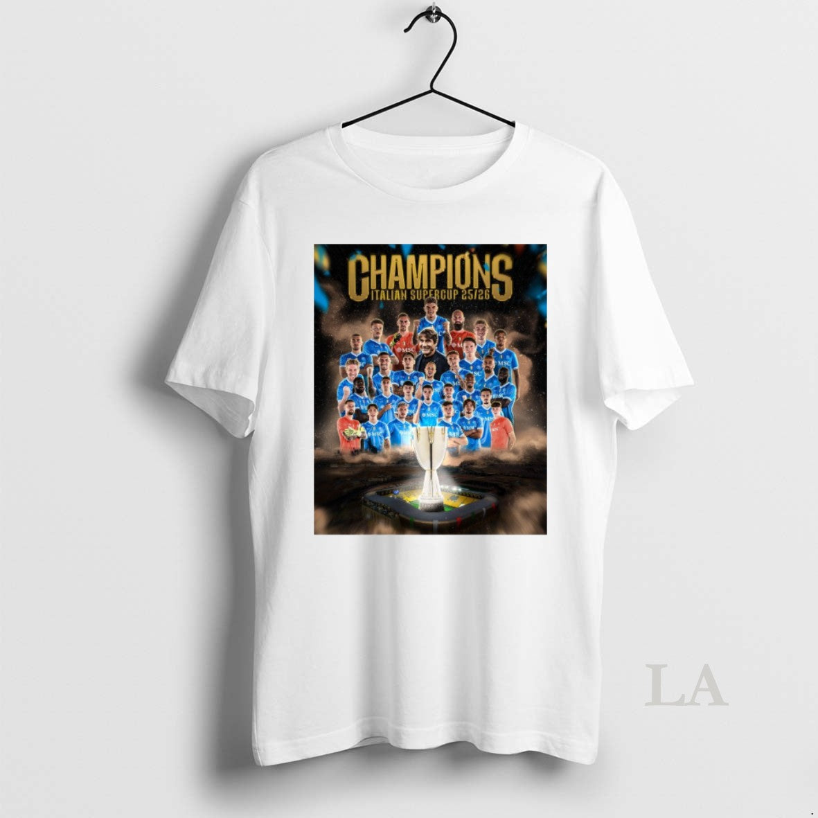 Original Napoli Defeated Bologna Football 2025 26 Italian Super Cup Champions